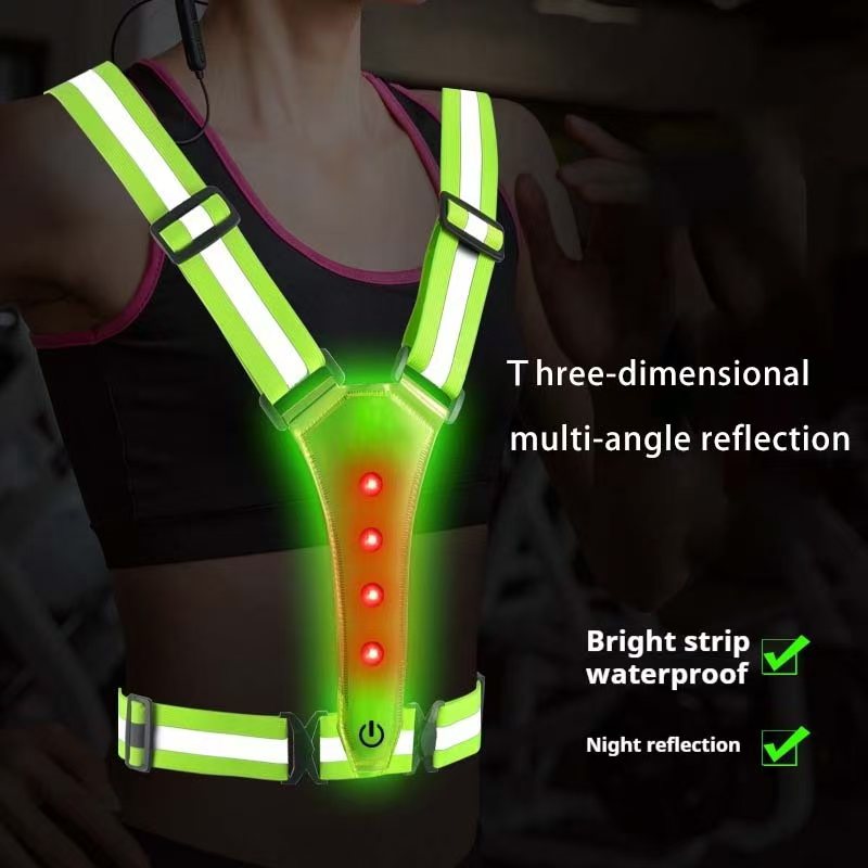 Reflective Running Jacket - LED تشغيل سترة عاكسة متوهجة عاكس